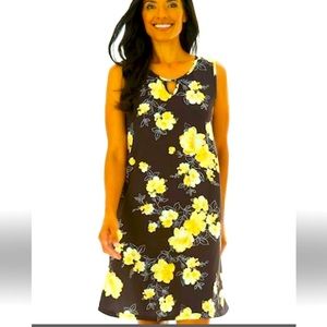 APT 9 Black and Yellow Raised Roses Dress NWOT
